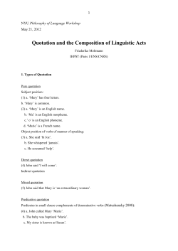Quotation and the Composition of Linguistic Acts