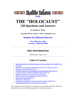 Holocaust 120 Questions And Answers
