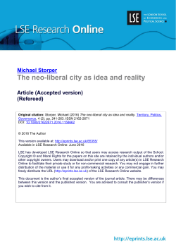Michael Storper The neo-liberal city as idea and reality