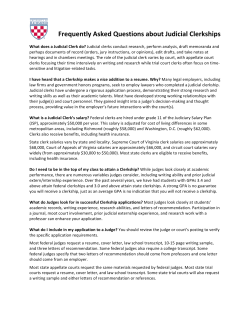 Frequently Asked Questions about Judicial Clerkships