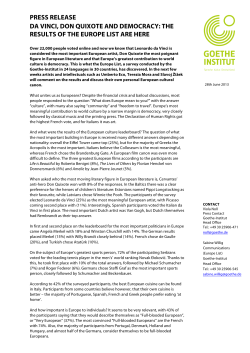 press release da vinci, don quixote and democracy - Goethe