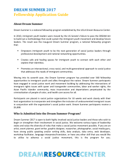 DREAM SUMMER 2017 Fellowship Application Guide