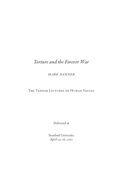 Torture and the Forever War - The Tanner Lectures on Human Values