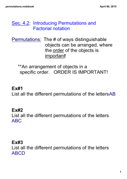 Sec. 4.2: Introducing Permutations and Factorial notation