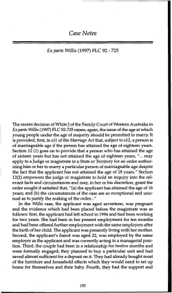Ex parte Willis (1997) FLC 92 - 725