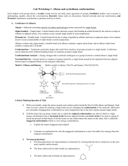 Lab Workshop 1: Alkane and cycloalkane conformations