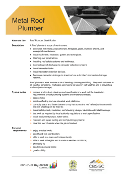 Metal Roof Plumber - Construct My Career
