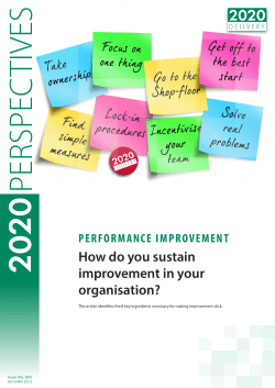 how do you sustain performance improvement?