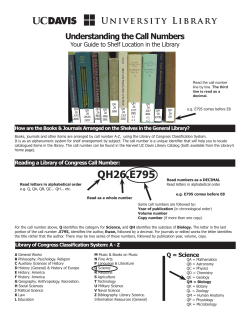 Understanding the Call Numbers