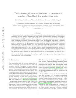 The forecasting of menstruation based on a state