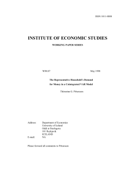 INSTITUTE OF ECONOMIC STUDIES