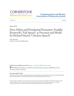 Paws, Pathos and Presidential Persuasion: Franklin Roosevelt`s