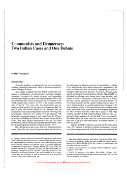 Communists and Democracy: Two Indian Cases and One Debate