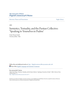 Semiotics, Textuality, and the Puritan Collective
