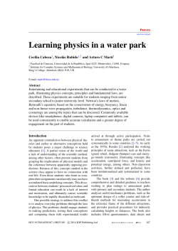 Learning physics in a water park - Instituto de F&iacute;sica Facultad de
