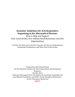Essential Guidelines for Arts Responders Organizing