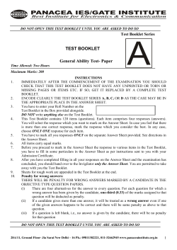 TEST BOOKLET General Ability Test- Paper