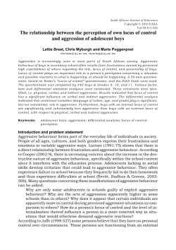 The relationship between the perception of own locus of control and
