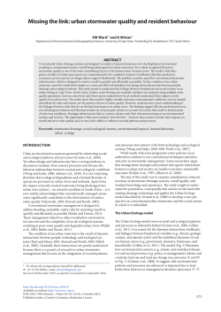 Missing the link: urban stormwater quality and resident