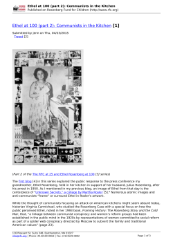 Ethel at 100 (part 2): Communists in the Kitchen