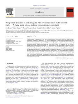 Phosphorus dynamics in soils irrigated with reclaimed waste water