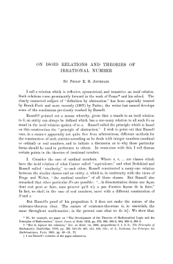 on isoid relations and theories of irrational number