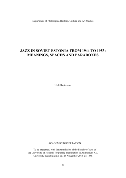 Jazz in Soviet Estonia from 1944 to 1953