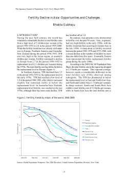 Fertility Decline in Asia: Opportunities and Challenges Bhakta