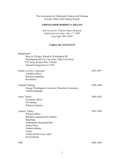 Robert Dillon - Association for Diplomatic Studies and Training