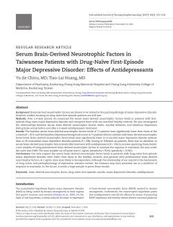 Serum Brain-Derived Neurotrophic Factors in