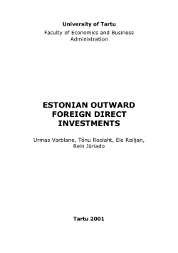 University of Tartu Faculty of Economics and Business