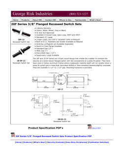 GRI - 20F Series 3/8" Flanged Recessed Switch Sets