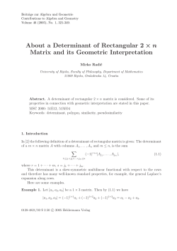 About a Determinant of Rectangular 2 &chi; n Matrix and its