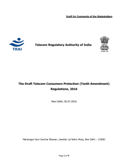 The Draft Telecom Consumers Protection (Tenth Amendment
