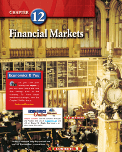 Chapter 12: Financial Markets