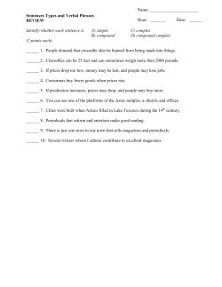 Sentence Types and Verbal - Mulvane School District USD 263