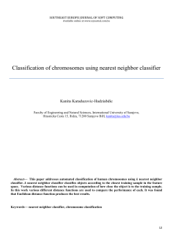 Classification of chromosomes using nearest neighbor classifier