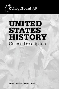 2006, 2007 AP US History Course Description