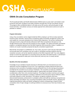 OSHA On-site Consultation Program
