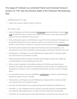 The siege of Yorktown by combined French and