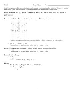 Math 3 Chapter 2 Quiz - Pasadena City College