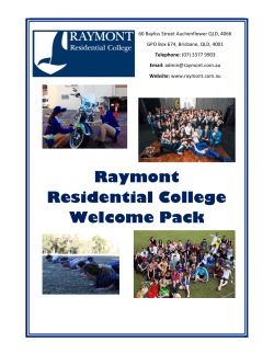 Raymont College Welcome Information