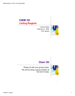 Limiting reagents
