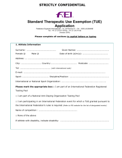 Medical Declaration Form for an IOC Restricted Substance