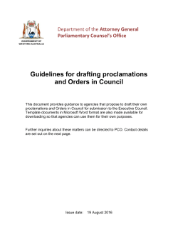 Guidelines for Drafting Proclamations and Orders in Council