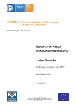Readmission, Return and Reintegration: Belarus