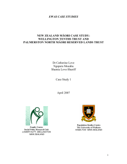 New Zealand Māori Case Study: Wellington Tenths Trust and the