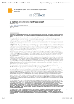 Is Mathematics Invented or Discovered? | Derek Abbott