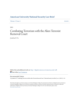 Combating Terrorism with the Alien Terrorist Removal Court