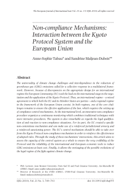 Non-compliance Mechanisms: Interaction between the Kyoto